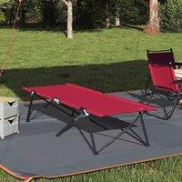 Berkfield Home Folding Sun Bed with Carry Bag Red 600D Oxford Fabric