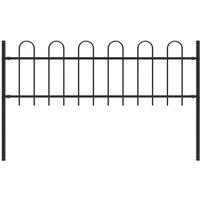 Berkfield Home Garden Fence with Hoop Top Steel 1.7 m Black