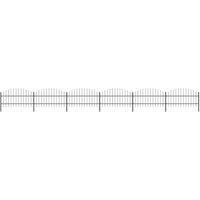 Berkfield Home Garden Fence with Spear Top Steel (0.75-1)x10.2 m Black