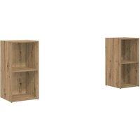 Berkfield Home with Shelf 2 pcs Artisan oak 72 x 35 x 36.5 cm Engineered wood in Brown