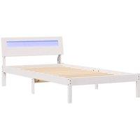Berkfield Home with LED Strip Lights with Headboard White 90 x 190 cm Solid pine wood