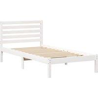 Berkfield Home with Headboard White 75 x 190 cm Solid pine wood