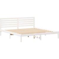 Berkfield Home with Headboard White 200 x 200 cm Solid pine wood