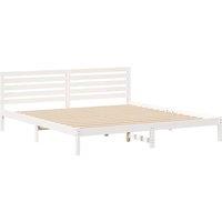 Berkfield Home with Headboard White 180 x 220 cm Solid pine wood