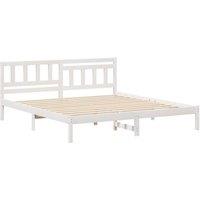 Berkfield Home with Headboard White 180 x 200 cm Solid pine wood