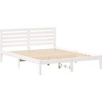 Berkfield Home with Headboard White 150 x 200 cm Solid pine wood