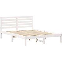 Berkfield Home with Headboard White 140 x 190 cm Solid pine wood