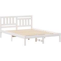 Berkfield Home with Headboard White 140 x 190 cm Solid pine wood