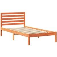 Berkfield Home with Headboard Wax brown 75 x 190 cm Solid pine wood