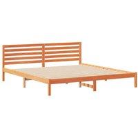 Berkfield Home with Headboard Wax brown 180 x 220 cm Solid pine wood