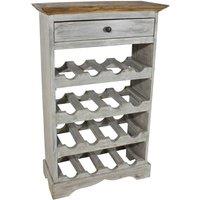 Berkfield Home Wine Rack Solid Reclaimed Wood 55x23x85 cm in Light Grey | Size: 55 x 23 x 85 cm