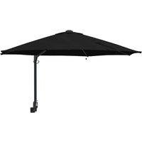 Berkfield Home Wall-mounted Garden Parasol with LEDs Black 248 cm
