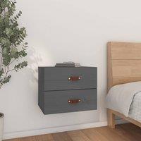 Berkfield Home Wall-mounted Bedside Cabinet Grey 50x36x40 cm | Size: 50 x 36 x 40 cm