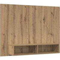 Berkfield Home Wall TV Cabinet Artisan oak Engineered wood in Brown