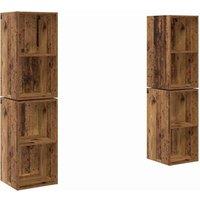Berkfield Home Wall TV Cabinet 4 pcs Old wood 37 x 37 x 72 cm Engineered wood in Brown