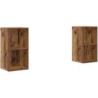 Berkfield Home Wall TV Cabinet 2 pcs Old wood 37 x 37 x 72 cm Engineered wood in Brown