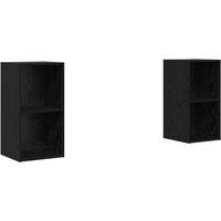 Berkfield Home Wall TV Cabinet 2 pcs Black oak 37 x 37 x 72 cm Engineered wood