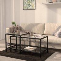 Berkfield Home Tea Tables 2 pcs Tempered Glass Black