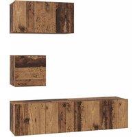 Berkfield Home TV Unit Set 4 pcs Old wood 60 x 30 x 30 cm Engineered wood in Brown