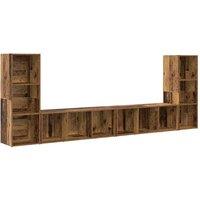 Berkfield Home TV Cabinet with Shelf with Storage 4 pcs Old wood Engineered wood in Brown