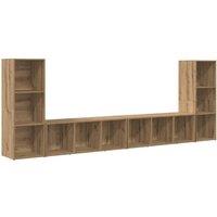 Berkfield Home TV Cabinet with Shelf with Storage 4 pcs Artisan oak Engineered wood in Brown