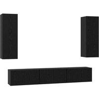 Berkfield Home TV Cabinet with Shelf 5 pcs Black oak Medium 30.5 x 30 x 90 cm