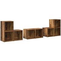 Berkfield Home TV Cabinet Set with Shelf with Storage 6 pcs Old Wood Engineered Wood in Brown