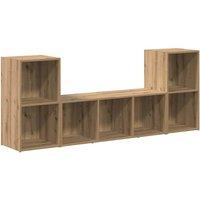 Berkfield Home TV Cabinet Set 3 pcs Brown 107 x 35 x 37 cm Engineered wood
