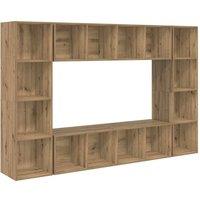Berkfield Home TV Cabinet 4 pcs Brown 37 x 37 x 142.5 cm Engineered wood