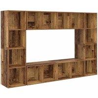 Berkfield Home TV Cabinet 4 pcs Brown 37 x 37 x 142.5 cm Engineered wood