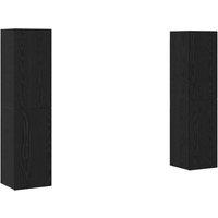 Berkfield Home TV Cabinet 4 pcs Black oak 30.5 x 30 x 60 cm Engineered wood