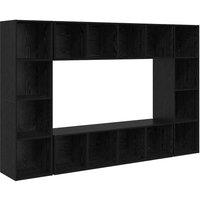 Berkfield Home TV Cabinet 4 pcs Black 37 x 37 x 142.5 cm Engineered wood