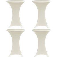 Berkfield Home Standing Table Cover 80 cm Cream Stretch 4 pcs