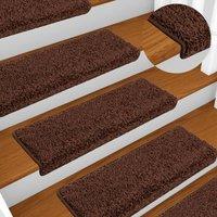 Berkfield Home Stair Mats 10 pcs 65x21x4 cm Brown | Size: Medium