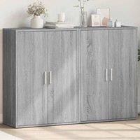 Berkfield Home Sideboards 2 pcs Grey Sonoma 60x31x84 cm Engineered Wood | Size: 60 x 31 x 84 cm
