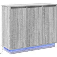 Berkfield Home Sideboard with LED - Grey Sonoma, 90x32x75 cm, Made of Engineered Wood | Size: 90 x 32 x 75 cm