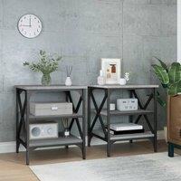 Berkfield Home Side Tables 2 pcs Grey Sonoma 40x42x50 cm Engineered Wood | Size: 40 x 42 x 50 cm