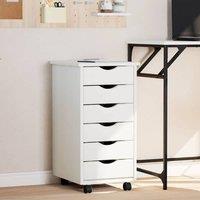 Berkfield Home Rolling Cabinet with Drawers MOSS White Solid Wood Pine