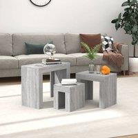 Berkfield Home Nesting Coffee Tables 3 pcs Grey Sonoma Engineered Wood