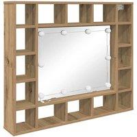 Berkfield Home Mirror Cabinet Artisan oak Engineered wood in Brown