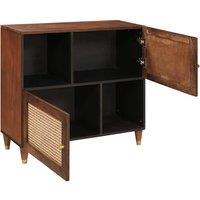 Berkfield Home Media Storage Cabinets & Racks Brown Cane & solid mango wood