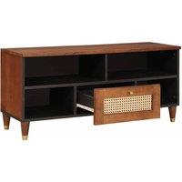 Berkfield Home Media Storage Cabinets & Racks Brown Cane & solid mango wood