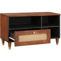 Berkfield Home Media Storage Cabinets & Racks Brown Cane & solid mango wood