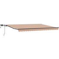 Berkfield Home Manual Retractable Awning with LED Multicolour Stripe 400x300 cm in Orange