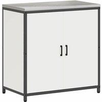 Berkfield Home Kitchen Storage Cabinet with Shelf with Storage with Door White Steel