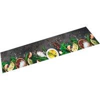 Berkfield Home Kitchen Rug Washable Spices 60x300 cm Velvet in Grey