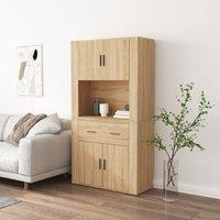 Berkfield Home Highboard Sonoma Oak Engineered Wood in Light Tan