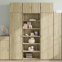 Berkfield Home Highboard Sonoma Oak 70x41x185 cm Engineered Wood in Light Brown | Size: 70 x 41 x 185 cm