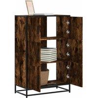 Berkfield Home Highboard Smoked Oak 68x35x106.5 cm Engineered Wood & Metal in Brown