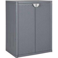 Berkfield Home Garden Storage Cabinet Grey 65x45x88 cm PP Rattan | Size: 65 x 45 x 88 cm